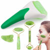 Picture of EAONE 4 in 1 Ice Roller Jade Roller Eyes Facial Massage Kits Skin Roller for Face Eyeball Neck Massage (1 Pc Cooling Roller, 1Pc Double Head Jade Roller, 1Pc Single Head Jade Roller, 1Pc Gua Sha Tool)