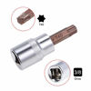 Picture of uxcell 3/8" Drive x T40 Torx Bit Socket, S2 Steel Bits, CR-V Sockets 38mm Length (for Hand Use Only) 2pcs