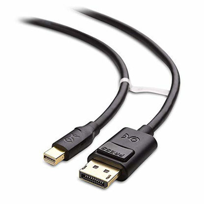 Picture of Cable Matters Mini DisplayPort to DisplayPort Cable (Mini DP to DP) in Black 6 Feet - Thunderbolt and Thunderbolt 2 Port Compatible