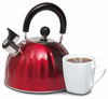 Picture of Mr. Coffee Twining 2.1 Quart Pumpkin Shaped Stainless Steel Whistling Tea Kettle, Metallic Red