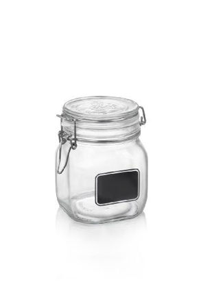 Picture of Bormiolio Rocco Clear Jar with Chalkboard, 25.3 Oz