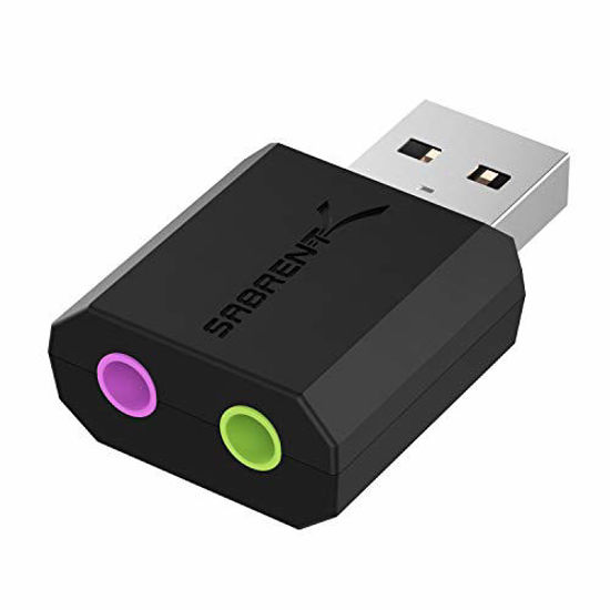 Picture of Sabrent USB External Stereo Sound Adapter for Windows and Mac. Plug and Play No Drivers Needed. (AU-MMSA)