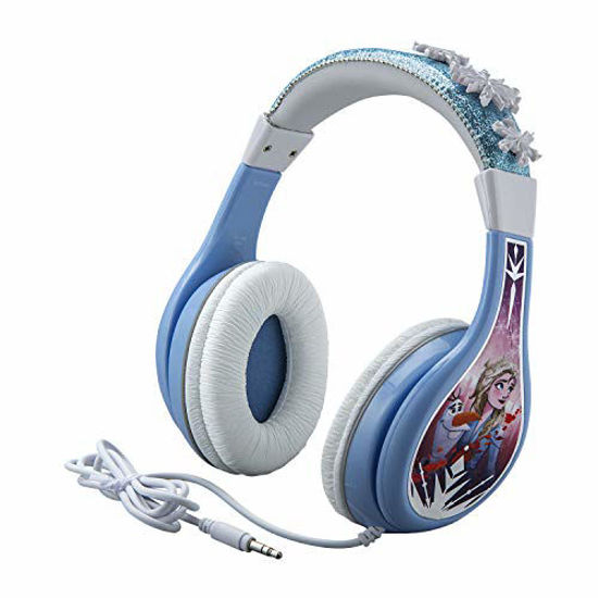 Picture of eKids Frozen 2 Kids Headphones, Adjustable Headband, Stereo Sound, 3.5Mm Jack, Wired Headphones for Kids, Tangle-Free, Volume Control Childrens Headphones Over Ear School Home (Hassle Free Packaging)