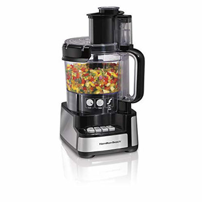 Picture of Hamilton Beach 12-Cup Stack & Snap Food Processor & Vegetable Chopper, Black (70725A)