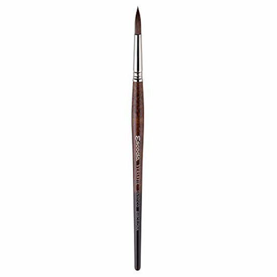 Escoda Versatil 1540 Series Artist Watercolor and Acrylic Paint Brush,  Short Handle, Pointed Round, Size 8