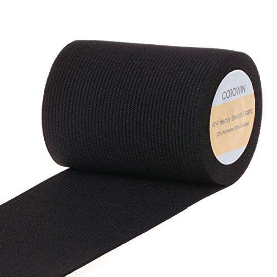 GetUSCart- COTOWIN 3-inch Wide Black Heavy Stretch High Elasticity Knit  Elastic Band 3 Yards