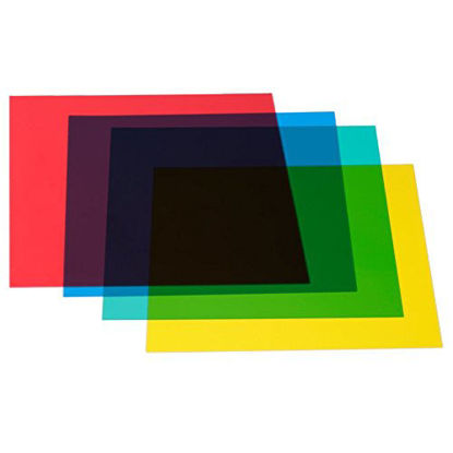 Picture of Neewer 12x12inches/30x30centimeters 4-Color Correction Gels Light Filter Transparent Film Sheet for Flash Strobe: Red Yellow Green Blue