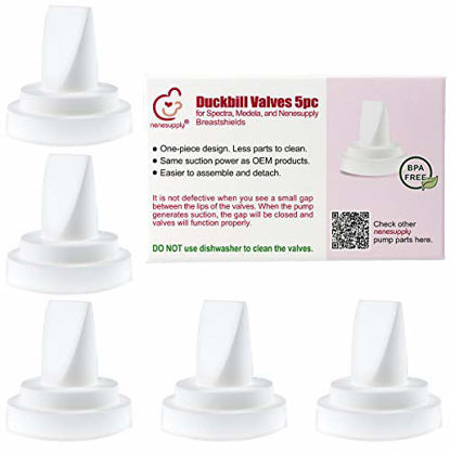 Picture of Nenesupply 5 pc Duckbill Valves Compatible with Medela and Spectra S1 Accessories Spectra S2 and Medela Pump in Style Not Original Spectra Pump Parts Replace Spectra Duckbill Valves and Medela Valve