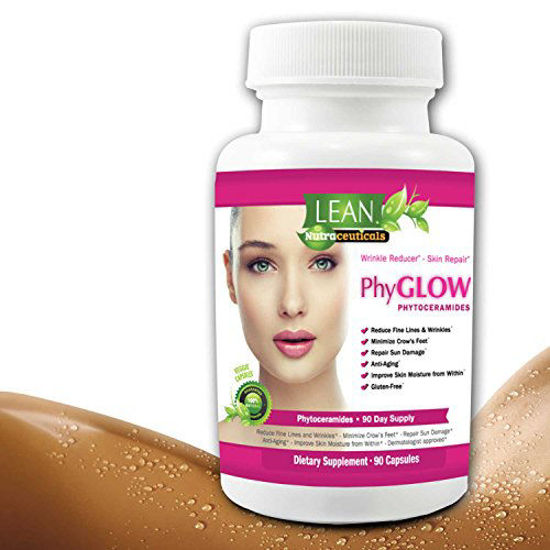 Picture of Lean Nutraceuticals 350 mg Phytoceramides All Natural Plant Derived Phyglow Skin Restoring, Anti-Aging Dermatologist Recommended Ceramides Formula with Vitamins A,C,D,E 90 Caps