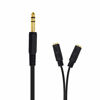 Picture of Poyiccot 6.35mm 1/4 inch TRS Stereo Jack Male to 2 Dual 3.5mm (Mini) 1/8" Stereo Female Y Splitter Cable 20cm/8inch (635M-235FM)