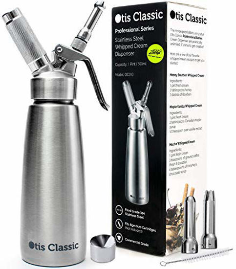 GreatWhip Stainless Steel Whipped Cream Dispenser Professional Cream Whipper  Large 500ml / 1 Pint Heavy-Duty Whip Cream Maker 3 Decorating Nozzles &  Cleaning Brush 