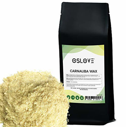 Picture of Organic Carnauba Wax Flakes 1 LB by Oslove Organics- T1 Grade, multipurpose wax.