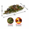 Picture of National Tree Company Artificial Christmas Centerpiece | Includes 3 Candle Holders, Red Berries, Pine Cones and Steal Base | Frosted Berry - 30 Inch