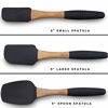 Picture of PortoFino 6 Pc. Baking Utensil Set - Beech Wood & Silicone - Cooking / Kitchen Tools - 9 Large Spatula, Small Spatula, Spoon Spatula, Flat Pastry Brush, Round Pastry Brush, 12 Whisk, Gray