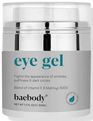 Picture of Baebody Eye Gel for Under and Around Eyes to Smooth Fine Lines, Brighten Dark Circles and De-Puff Bags with Peptide Complex and Soothing Aloe, 1.7 Ounces