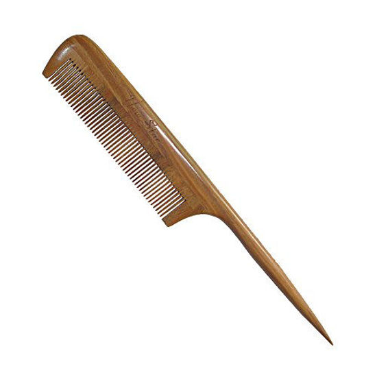 Picture of Rat Tail Comb,New Star Anti-Static Green Sandalwood Comb Fine-tooth Comb with Thin and Long Handle