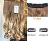 Picture of 20 Inches 3/4 Full Head One Piece Ombre Dip Dyed Loose Curls Wavy Curly Clip-in Hair Extensions (light brown to sandy blonde)