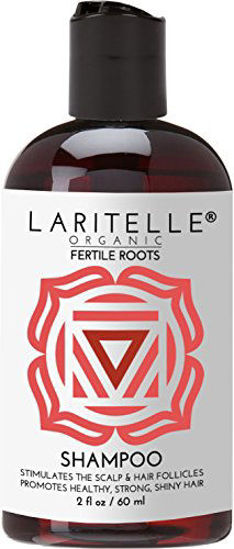 Picture of Laritelle Organic Travel Size Shampoo 2 oz | Fortifying, Strengthening & Rejuvenating | Stops Hair Shedding, Promotes New Hair Growth | Ayurvedic Herbs, Lavender, Ginger, Rosemary, Patchouli & Cloves