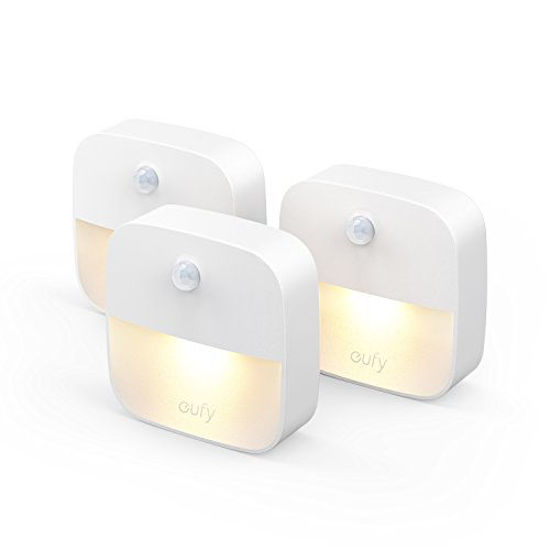 Picture of eufy by Anker, Lumi Stick-On Night Light, Warm White LED, Motion Sensor, Bedroom, Bathroom, Kitchen, Hallway, Stairs, Energy Efficient, Compact, 3-pack