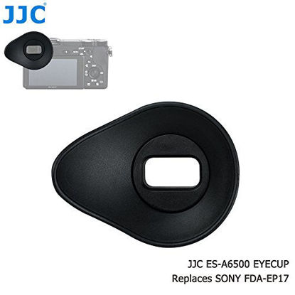 Picture of JJC ES-A6500 Oval Shape Soft Silicone 360º Rotatable Ergonomic Camera Viewfinder Eyecup Eyepiece for Sony Alpha A6500, replaces Sony FDA-EP17 Eyecup