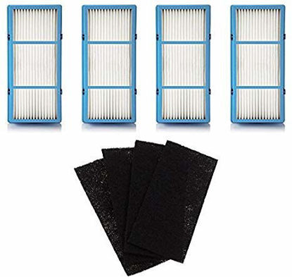 Picture of Nispira 4 Replacement HEPA Filter + 4 Charcoal Booster Pre Filter Compatible with Holmes AER1 Total Air Filter, HAPF30AT for Purifier HAP242-NUC