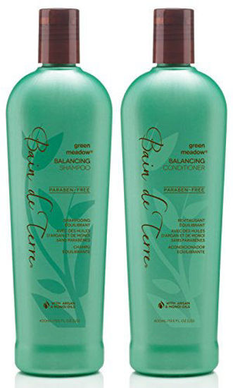 Picture of Bain De Terre Green Meadow Balancing Shampoo and Conditioner for Normal to Oily Hair, 13.5 Ounce Value Pack!