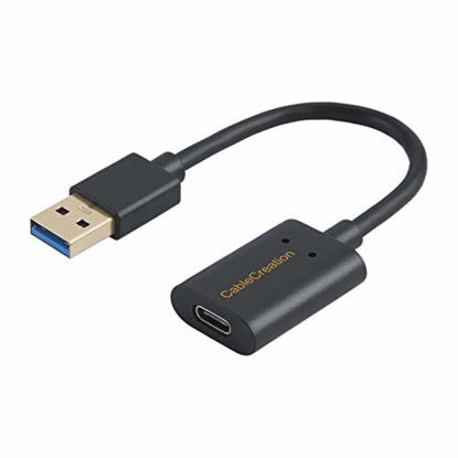 Picture of USB A to USB-C Adapter Cable, CableCreation Type A 3.0 Male to Type C Female Data Converter for Laptop and PC,Oculus Quest Link