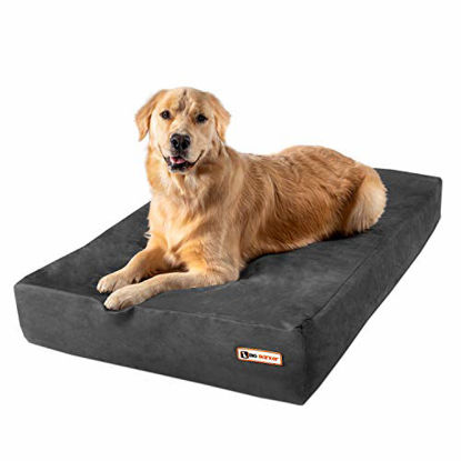Picture of Big Barker 7" Pillow Top Orthopedic Dog Bed - Large Size - 48 X 30 X 7 - Charcoal Gray - for Large and Extra Large Breed Dogs (Sleek Edition)