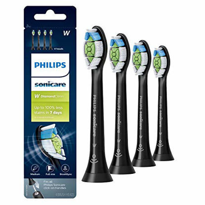 Picture of Genuine Philips Sonicare DiamondClean Toothbrush Head, 4 Pack, Black, HX6064/95