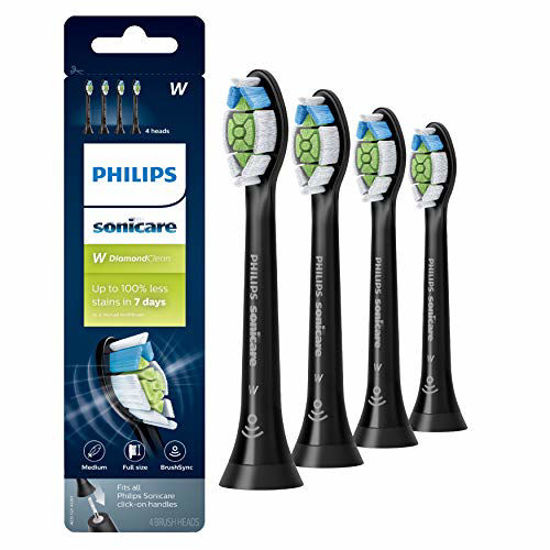 Picture of Genuine Philips Sonicare DiamondClean Toothbrush Head, 4 Pack, Black, HX6064/95