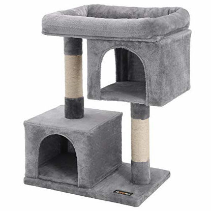 Picture of FEANDREA Cat Tree for Large Cats, Cat Tower 2 Cozy Plush Condos and Sisal Posts Cat House UPCT61W