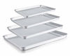 Picture of TeamFar Baking Sheet Set of 4, Stainless Steel Baking Pan Tray Cookie Sheet, Non Toxic & Healthy, Rust Free & Easy Clean - Dishwasher Safe