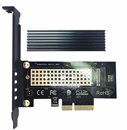 Picture of GLOTRENDS M.2 PCIE NVME Adapter Card with Full Covering Aluminum Heatsink for PC Desktop, PCIE GEN3 Full Speed (PA09-HS)