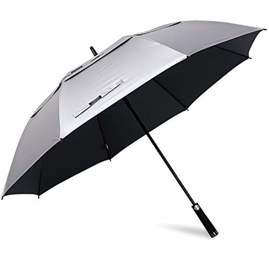 Picture of G4Free 68 Inch UV Protection Golf Umbrella Auto Open Vented Double Canopy Oversize Extra Large Windproof Sun Rain Umbrellas