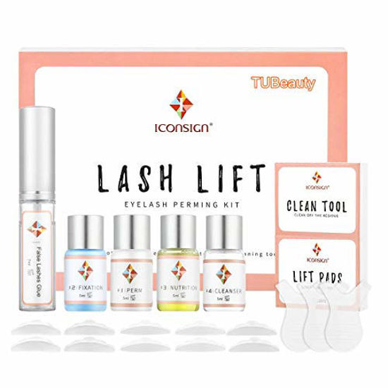 Picture of TUBeauty Eyelash Perming Kit, Upgraded Professional Eyelash Perming Eye Lashes Extension Perming Kit Nutritious Eyelashes Curling Lash Lift Treatment