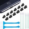 Picture of Anti Dust Plugs Compatible with iPhone 5/6/ 7/8/ X/XS, Included Phone Port Cleaning Brush Kit, Cell Phone Speaker Cleaning Brushes and Phone Receiver Cleaning Brush Set (24 Pieces)