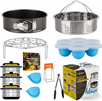 Picture of Accessories-Set-for-Insta-Pot, Accessory Compatible with Instant Pot 6 Qt 8 Quart, with Steamer Basket Cheesecake Pan Egg Steam Trivet Silicone Mold Mitts Tong