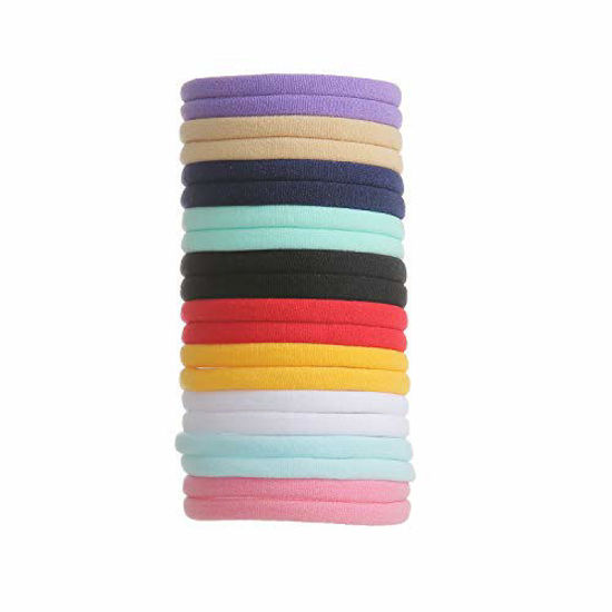 Picture of inSowni 50 Pack Super Soft Stretchy DIY Solid Nylon Headbands Baby Hair Bands One Size Fits All (10 Multi-color)