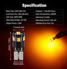 Picture of BRISHINE 300LM Extremely Bright Canbus Error Free 194 168 2825 192 W5W T10 LED Bulbs Amber Yellow 9-SMD 2835 LED Chipsets for Side Marker Turn Signal Blinker Map Door Parking Lights (Pack of 4)