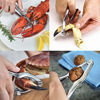 Picture of AVIDE Crab Leg Crackers and Tools - Shellfish Nut Cracker for Nut Stainless Steel Seafood Crackers & Forks Cracker Set