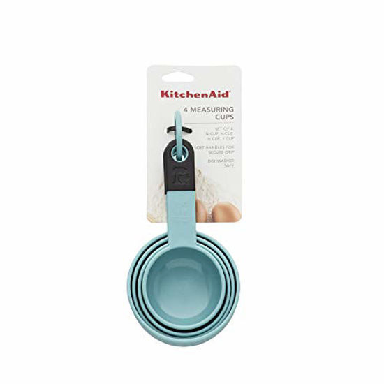 Picture of KitchenAid Classic Measuring Cups, Set of 4, Aqua Sky/Black