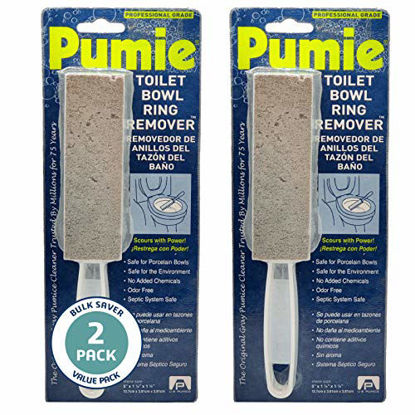 Picture of Pumie Toilet Bowl Ring Remover, TBR-6, Pumice Stone with Handle, Removes Unsightly Toilet Rings and Stains from Toilets; Sinks; Tubs; Showers, Safe for Porcelain, Pack of 2