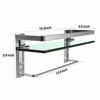 Picture of GeekDigg Bathroom Shelf, Tempered Glass Floating Shelves Wall Mounted Storage Shelves with Towel Bar (1 Tier)