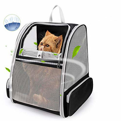 Picture of Lollimeow Pet Carrier Backpack for Dogs and Cats,Puppies,Fully Ventilated Mesh,Airline Approved,Designed for Travel, Hiking, Walking & Outdoor UseBlack