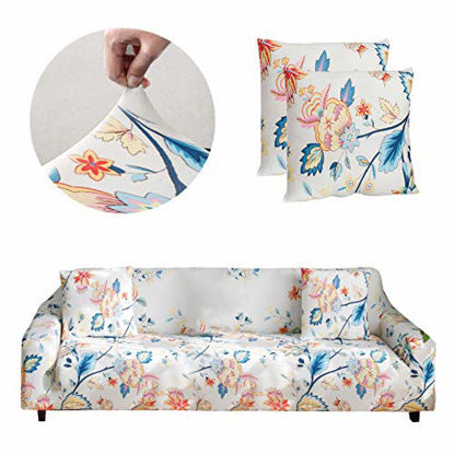 Picture of Bikuer Printed Sofa Cover XL XLarge Stretch Couch Cover Water Repellant Sofa Slipcovers for 4 Seater Cushion Couch Arm Chair Furniture Cover 4 Seats