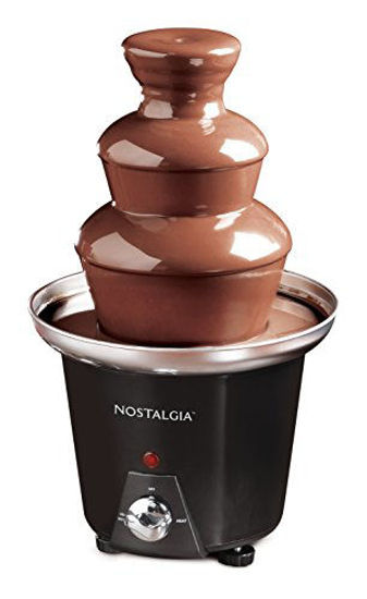 Picture of Nostalgia 24-Ounce Chocolate Fondue Fountain, 1.5-Pound Capacity, Easy To Assemble 3 Tiers, Perfect For Nacho Cheese, BBQ Sauce, Ranch, Liqueuers, Black