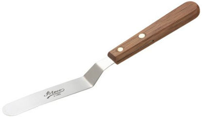 Picture of Ateco 1385 Offset Spatula with 4.5-Inch Stainless Steel Blade, Wood Handle, 4.5 Inch, natural