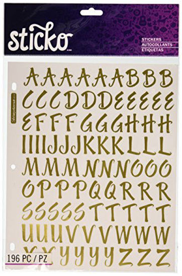 Picture of Sticko 1-Inch Susy Ratto Brush Letter Stickers, Golden Foil