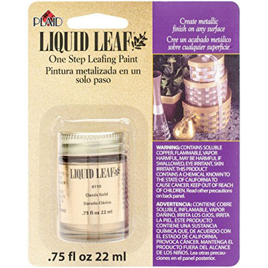 Picture of Plaid, Classic Gold 6110 :Craft Liquid One Step Leafing Paint, 0.75-Ounce, 1 Pack