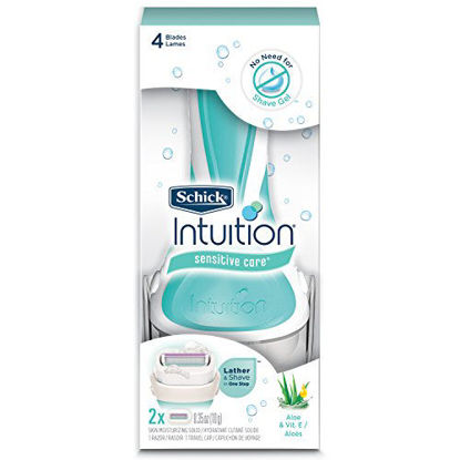 Picture of Schick Intuition Sensitive Care Razor for Women with 2 Moisturizing Razor Blade Refills with Natural Aloe